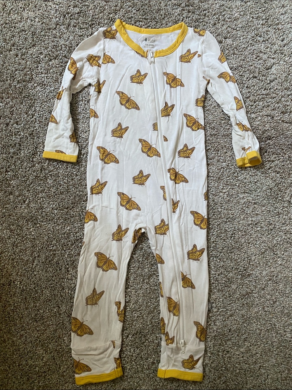 Kyte BABY Monarch zippered romper